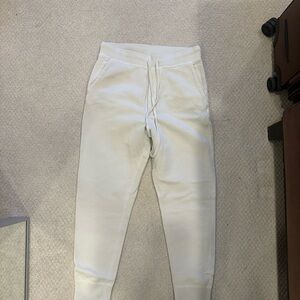 Nili Lotan Cream Sweatpants Relaxed Fit Elastic Waist